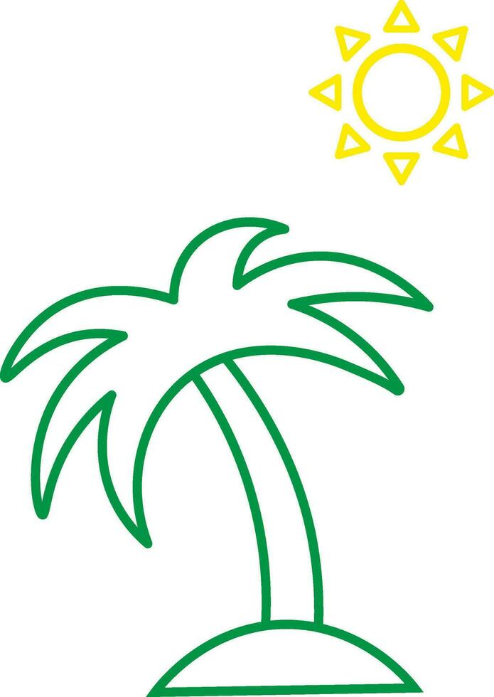 Beach Symbol Outline Vector Illustration