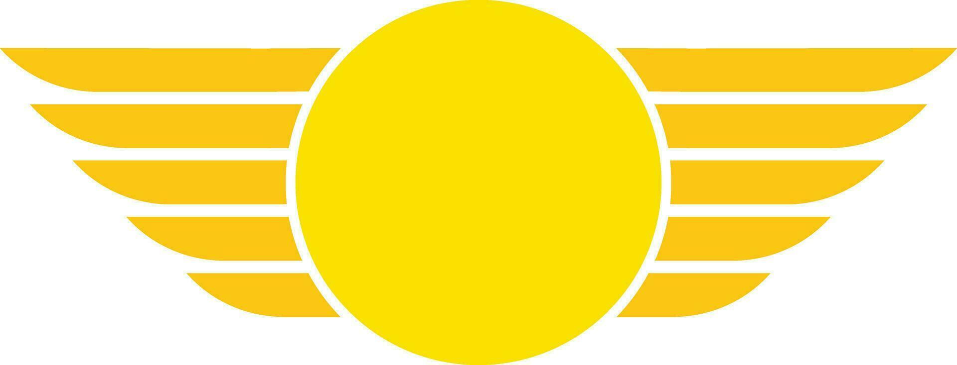 Wing Circle Outline Vector Illustration