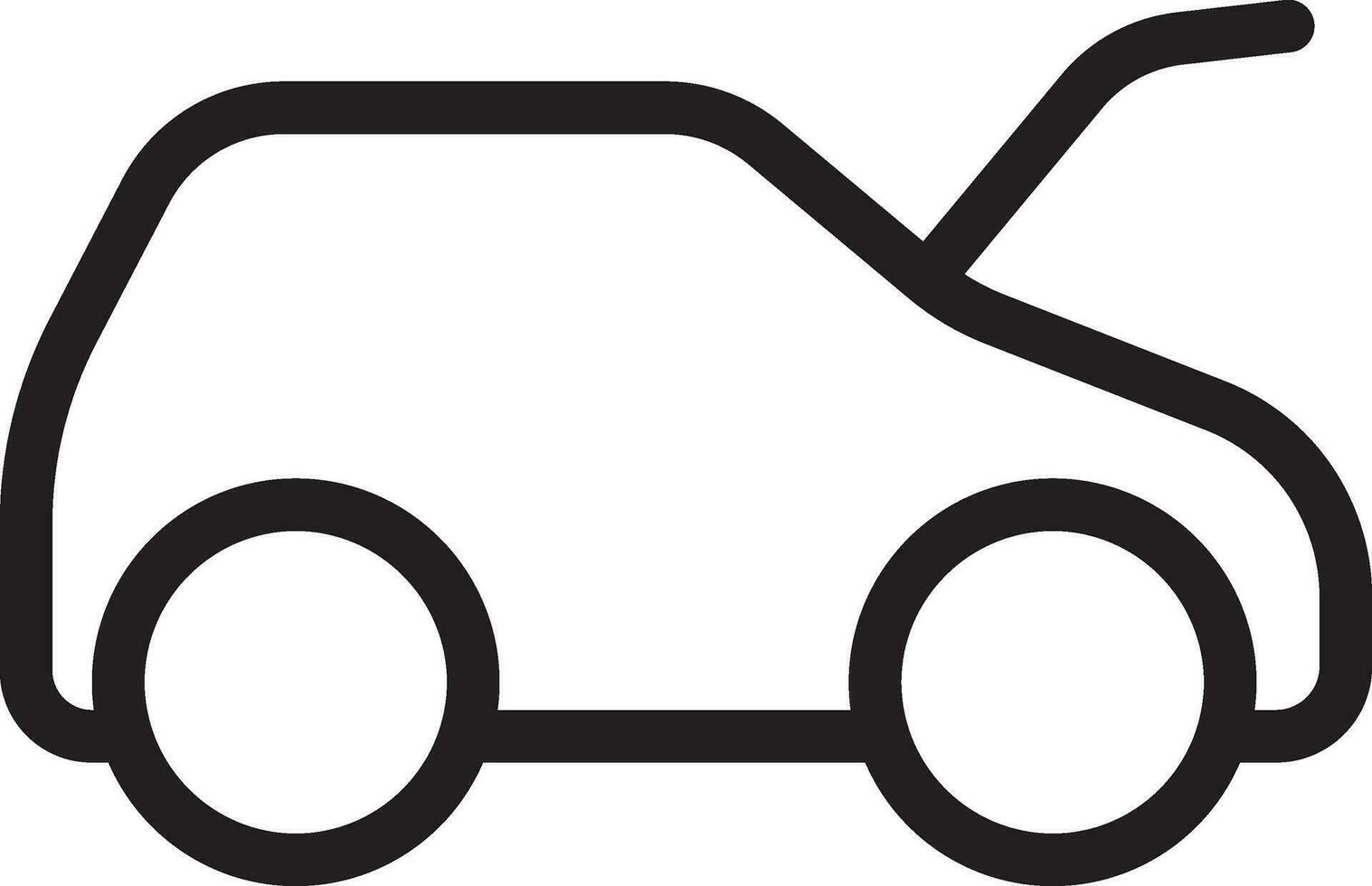 Breakdown Car Outline Vector Illustration