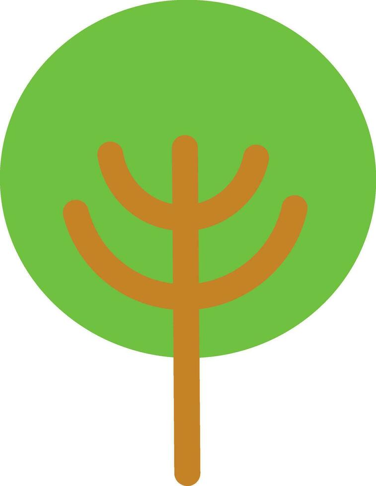 Cute Circle Tree Vector Illustration