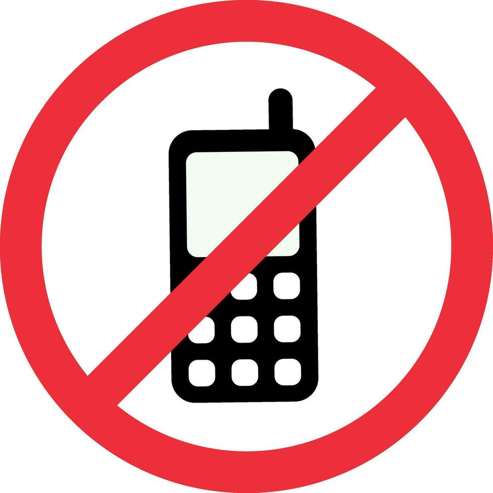 No Phone Allowed Red Annulus Vector Illustration