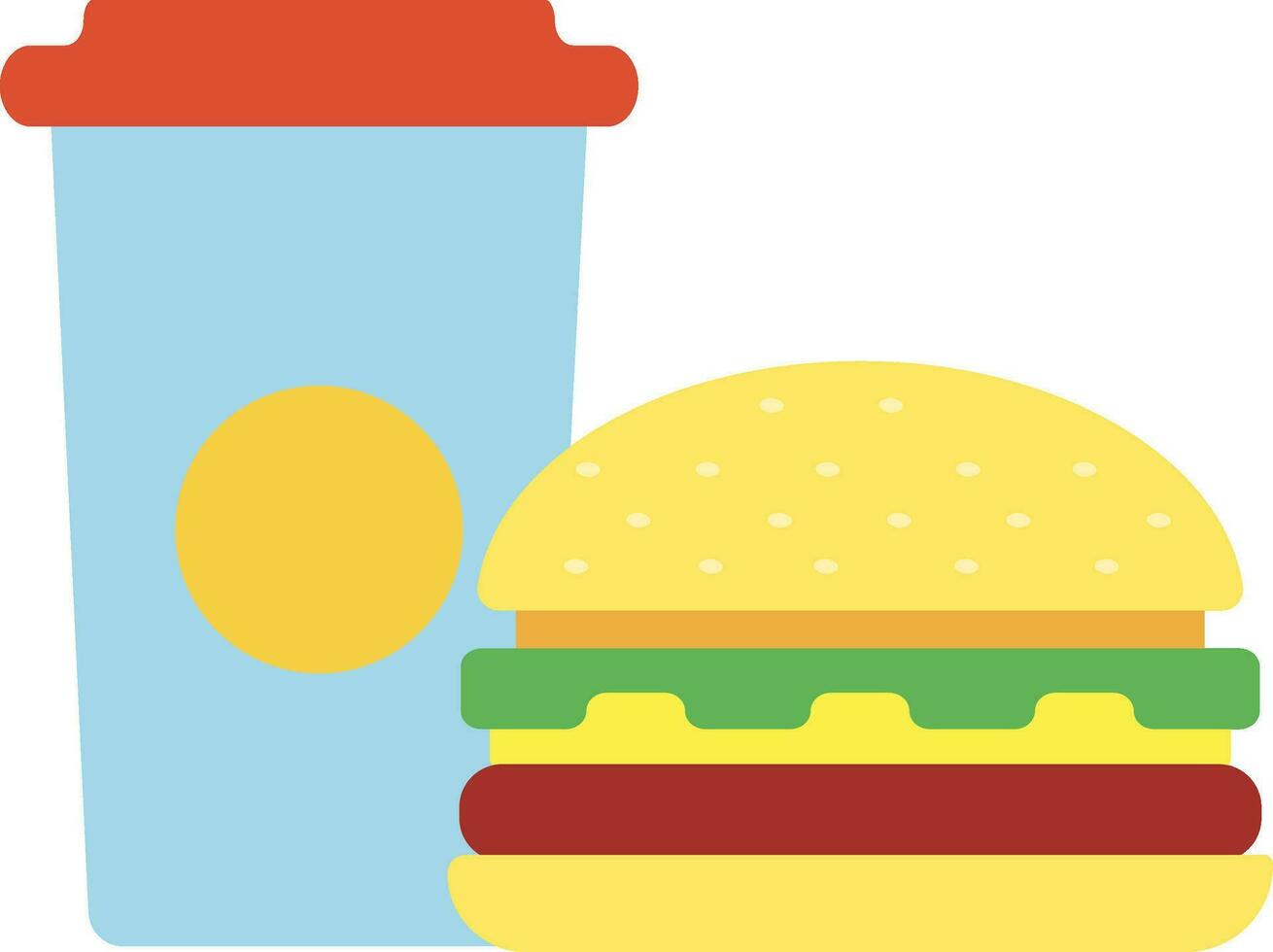 rápido comida de hamburguesa y bebida vector ilustración