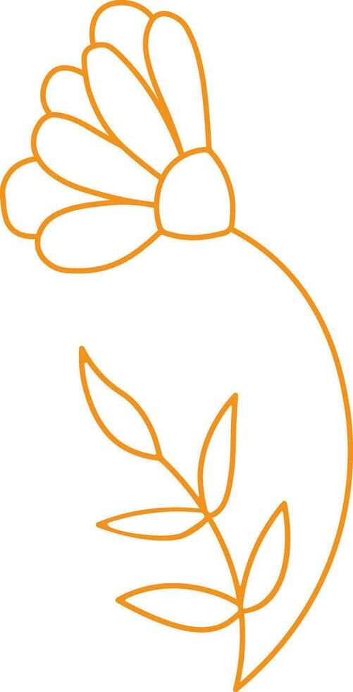 Flower With Stem Vector Illustration