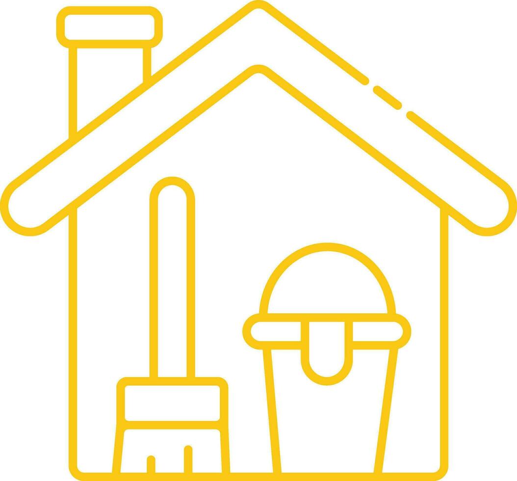 Cleaning House Tools Outline Vector Illustration