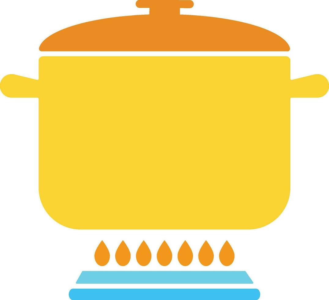 Cute Boiling Pot Vector Illustration