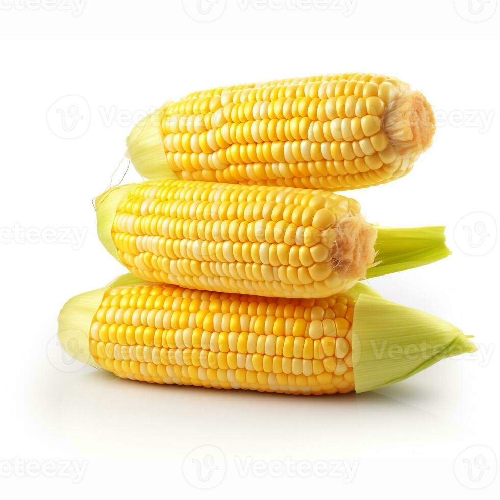 AI generated AI-Generated Hyper-realistic stack of corn on white background, photo