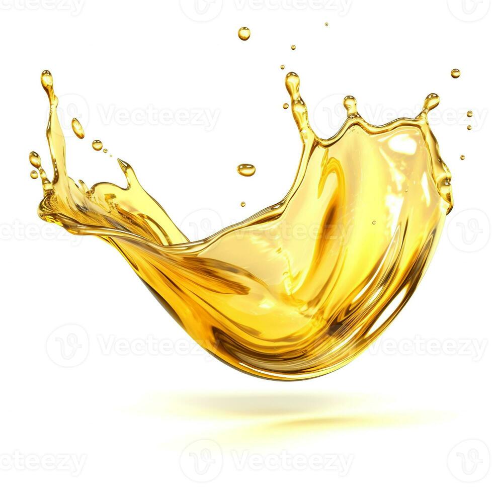 AI generated Hyper-realistic photo of oil Splash isolated on a pure white background