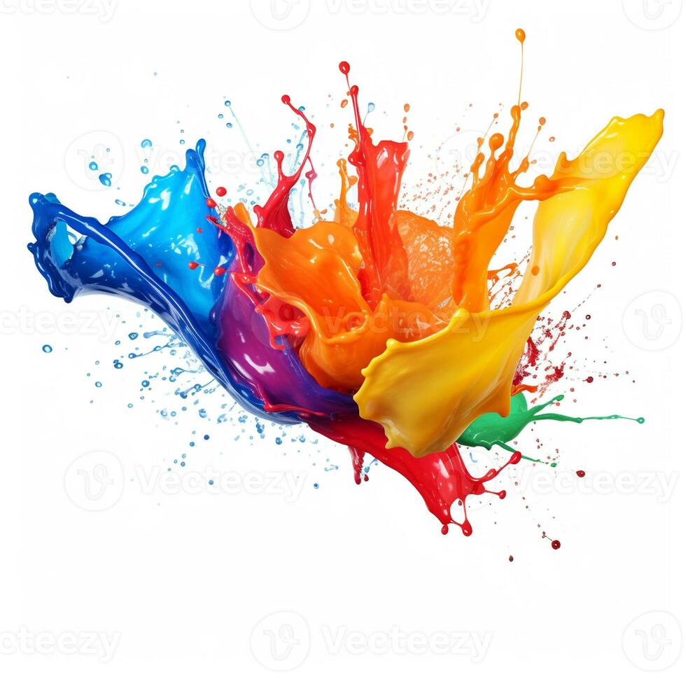 AI generated Hyper-realistic photo of colorful Splash isolated on the background.