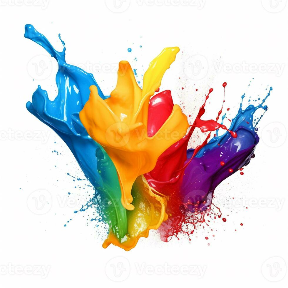 AI generated Hyper-Realistic Photo of colorful Splash isolated on the background.