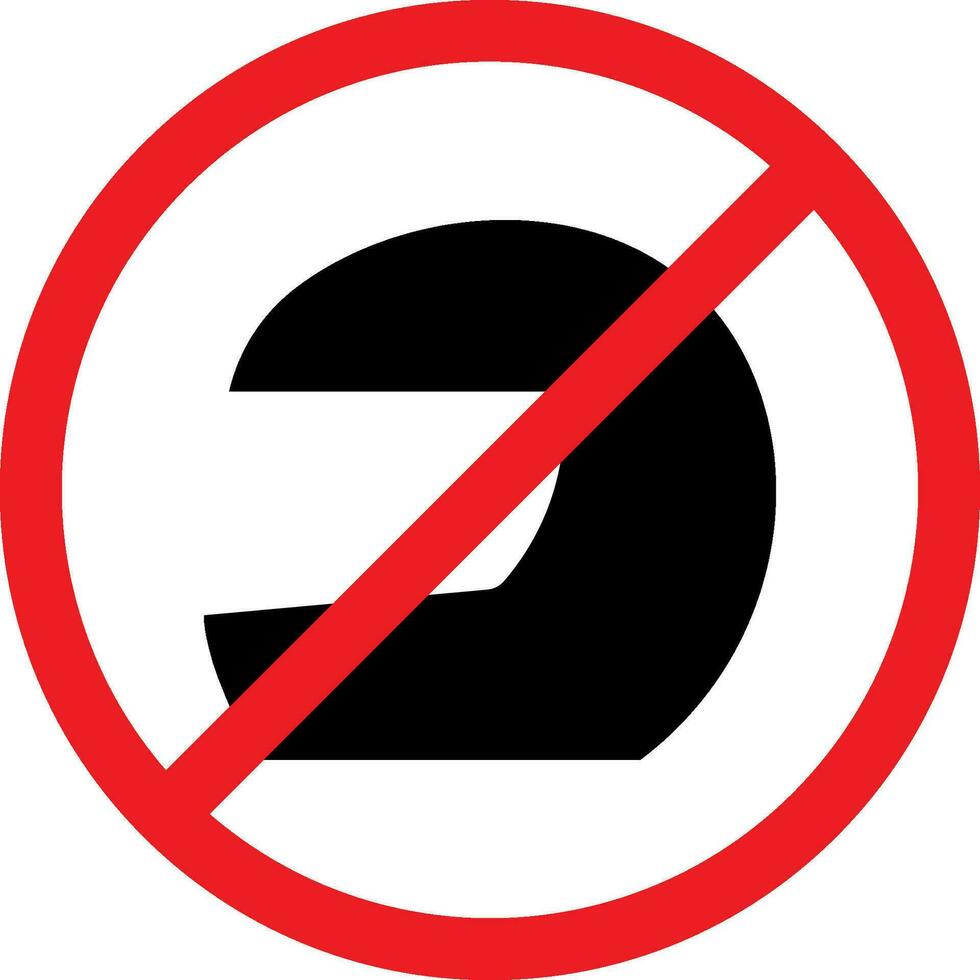 No Helmet Sign Motorbike Vector Illustration