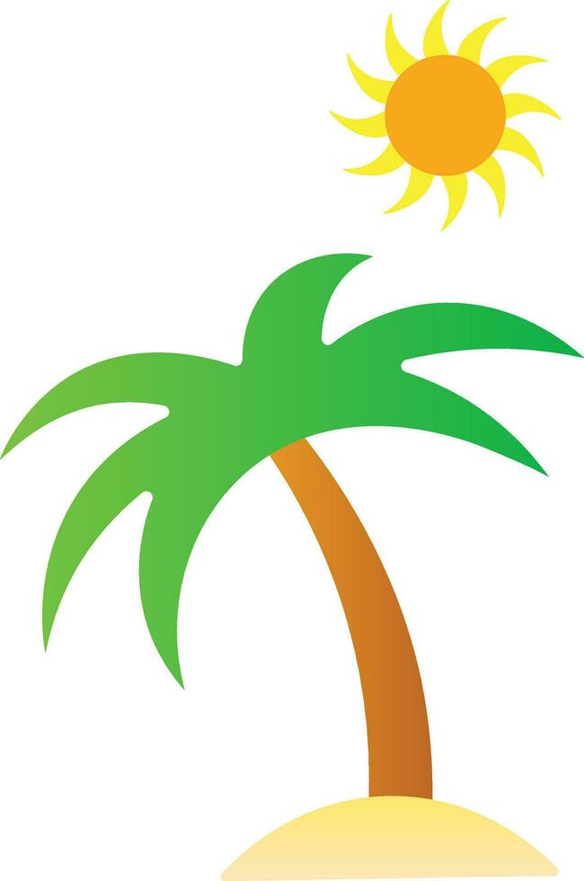 arenoso playa y Coco árbol símbolo lleno vector ilustración