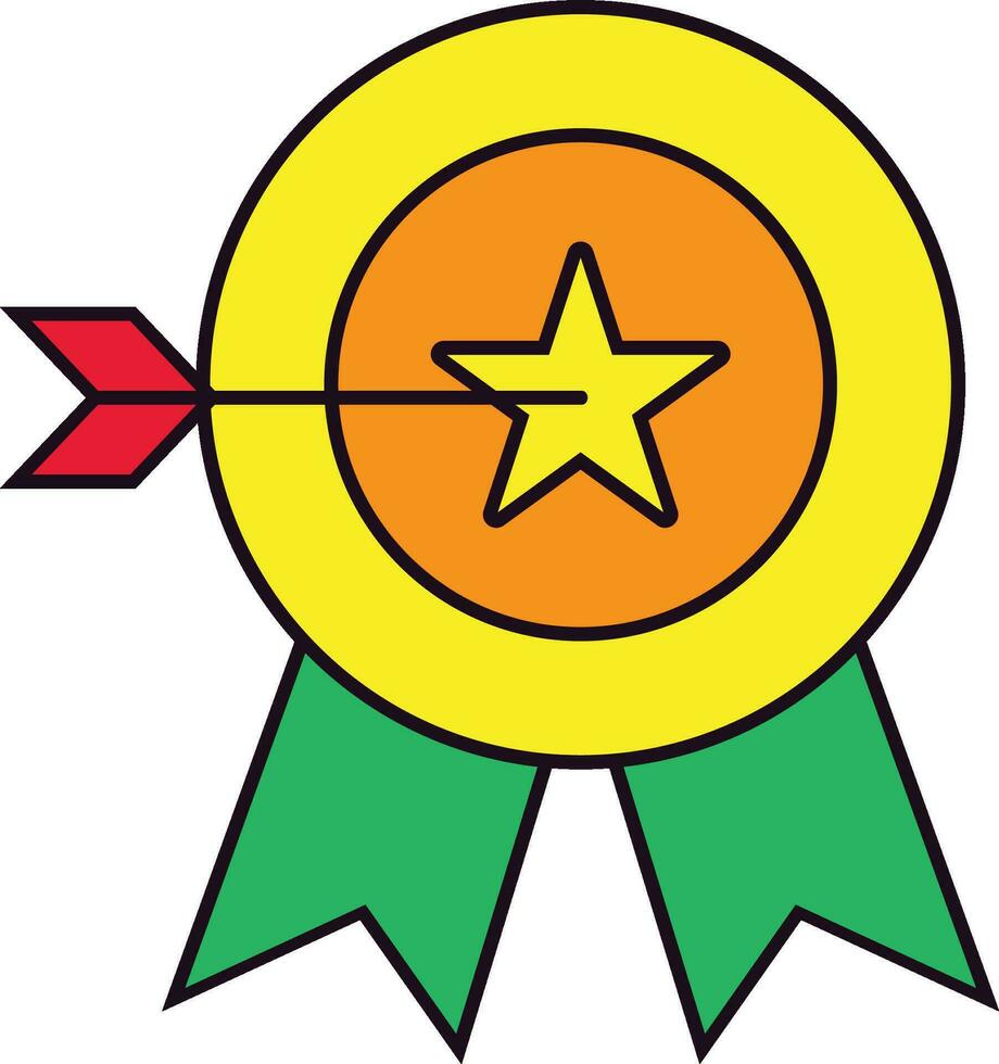 premio estrella Insignia con flecha objetivo vector ilustración