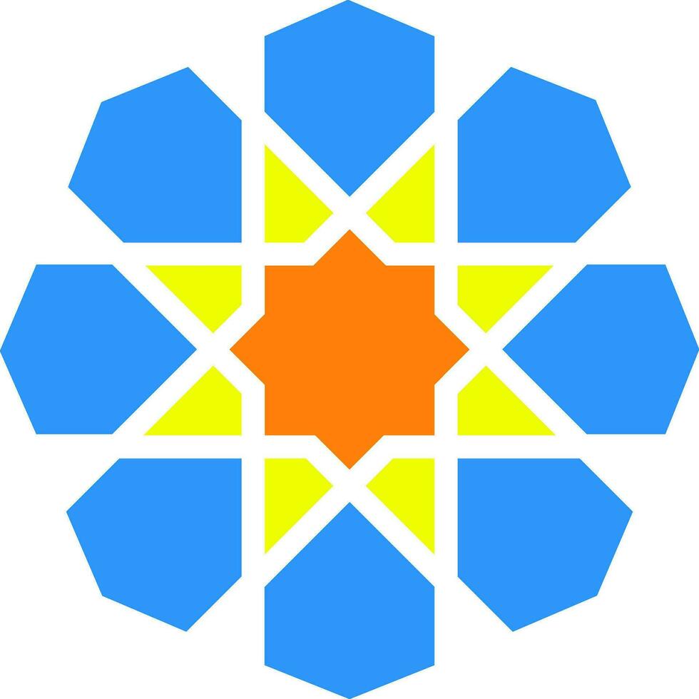 Islamic Geometry Pattern No Outline Vector Illustration