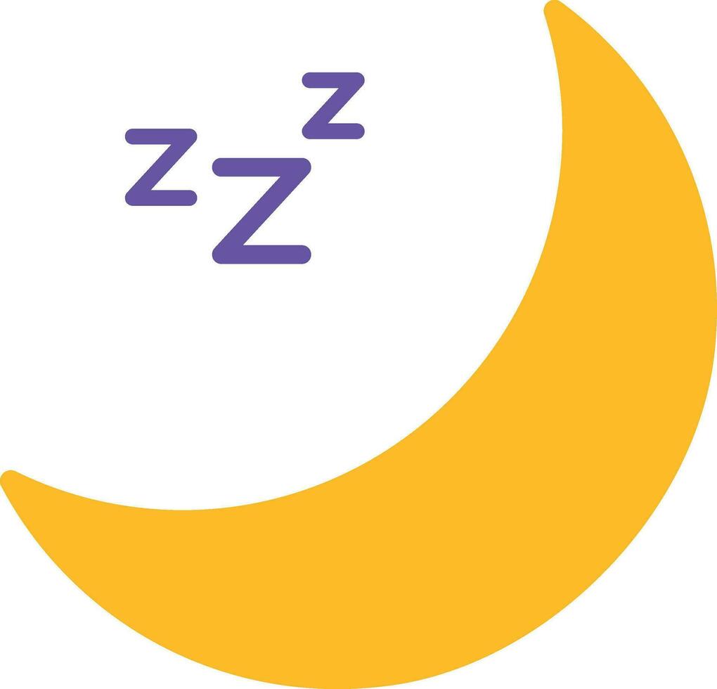 Crescent Moon Sleeping Icon Vector Illustration