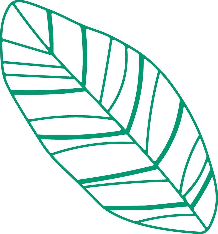 Green Leaves Outline Vector Illustration