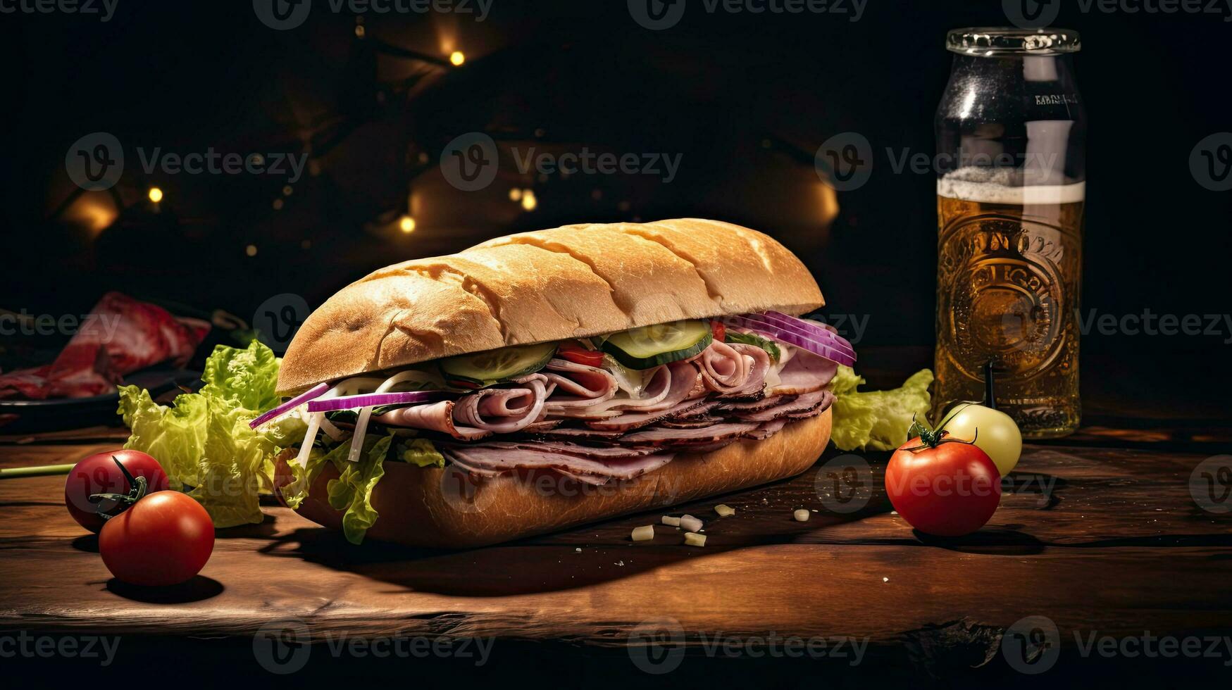 AI generated Delicious submarine sandwich AI Generative photo