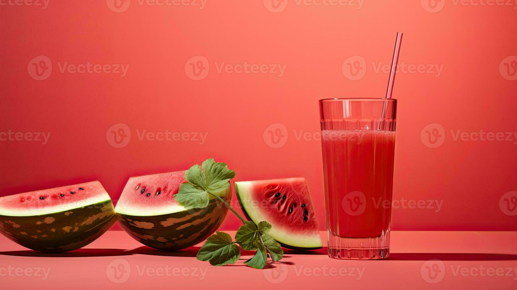 AI generated Fresh watermelon juice with mint leaf AI Generative photo