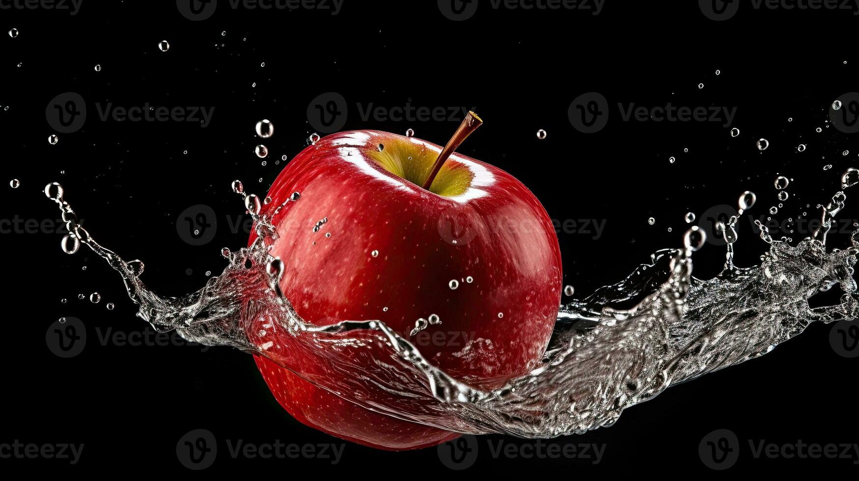 AI generated Fresh apple with water splash AI Generative photo