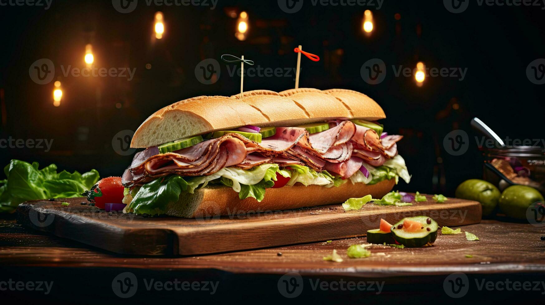 AI generated Delicious submarine sandwich AI Generative photo