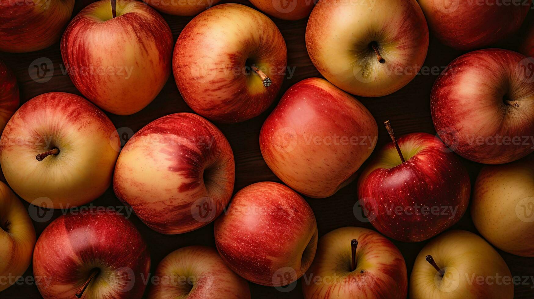 AI generated Top view fresh apple on the table AI Generative photo