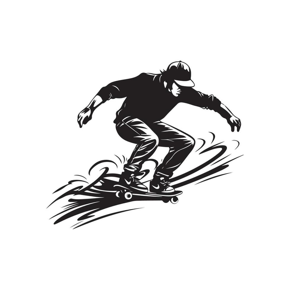 Skateboard silhouette vector