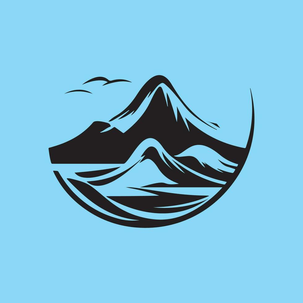 montaña logo vector, icono y ilustrador vector