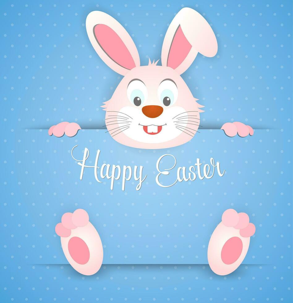 Happy Easter card with rabbit ears vector
