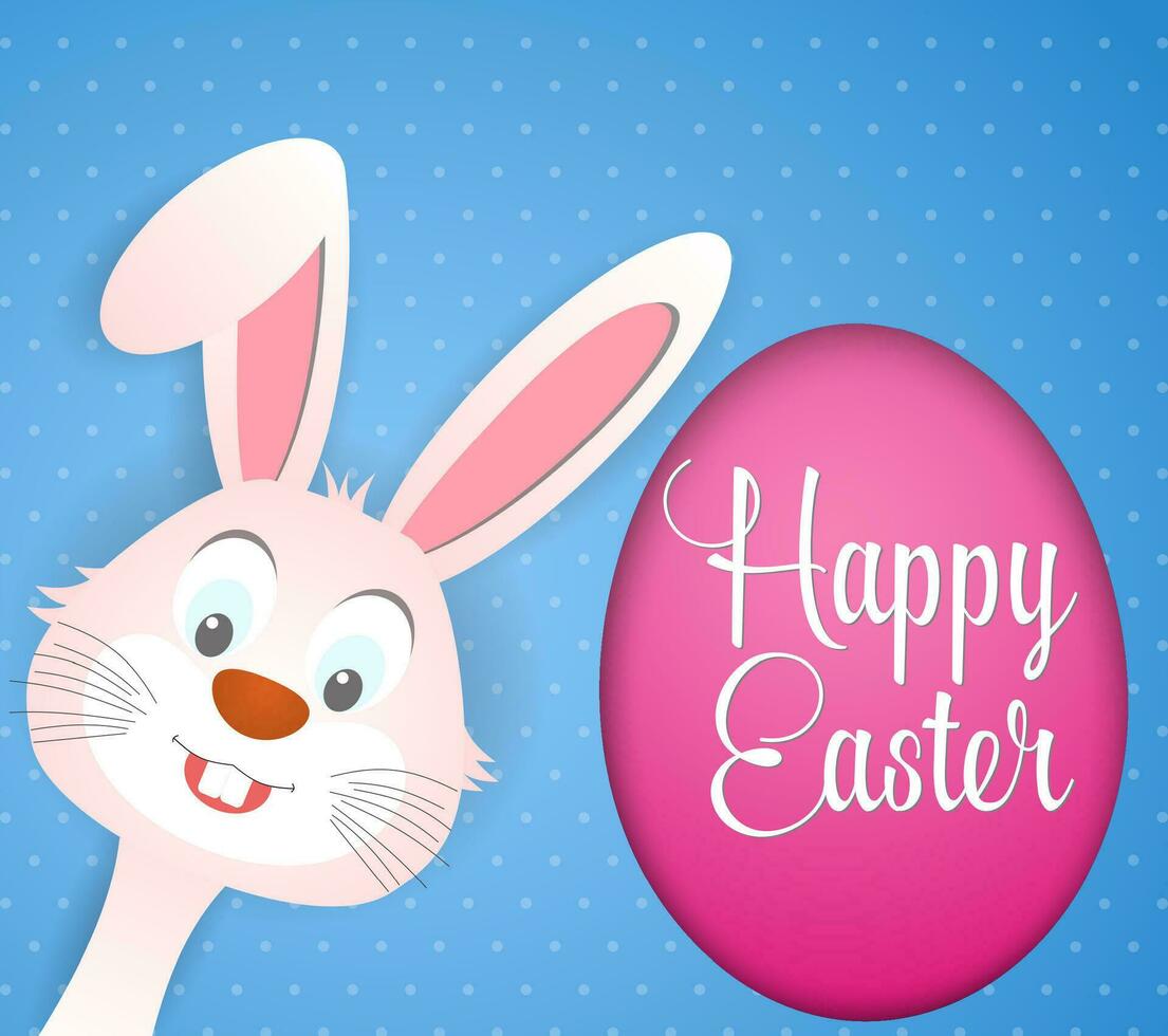 Happy Easter card with rabbit ears vector