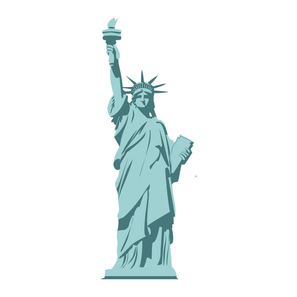 aislado estatua de libertad en blanco antecedentes. vector