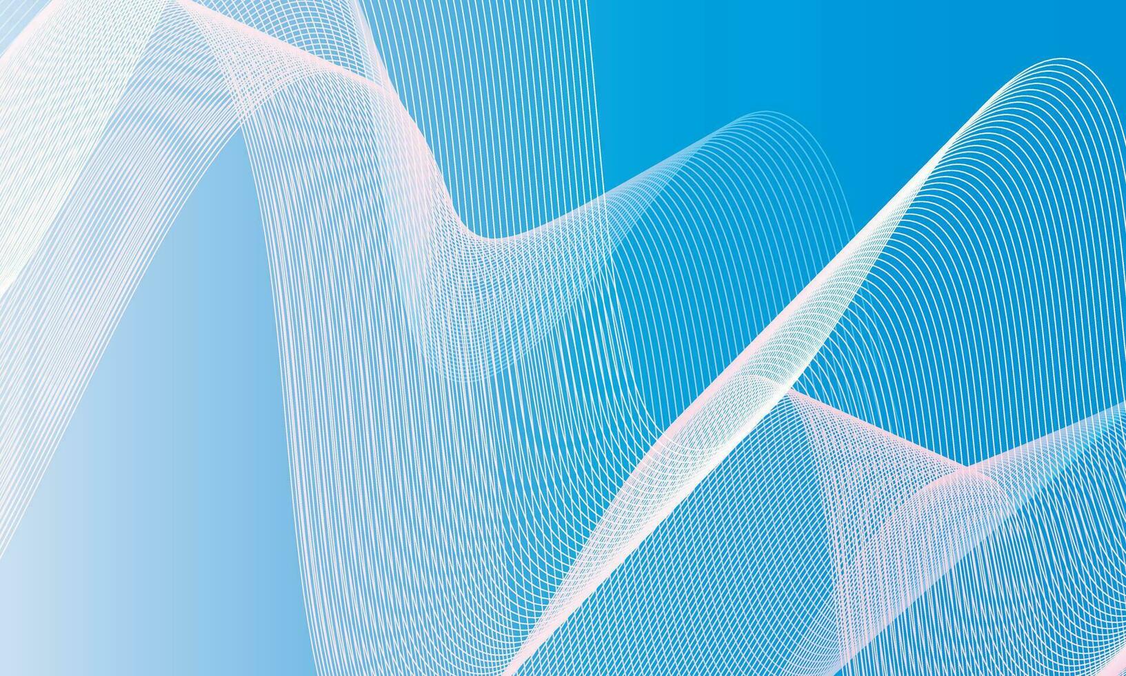 simple abstract white color wavy air line pattern art work on sky color gradient background vector