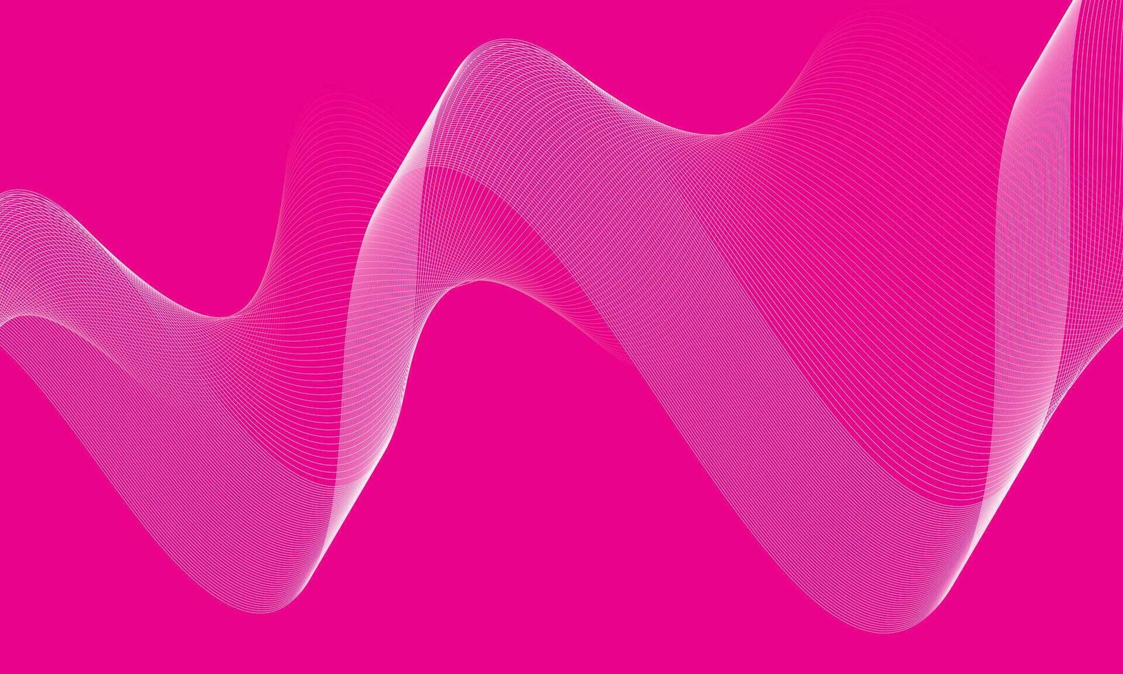 simple abstract white color wavy air line pattern art work on pink color background vector
