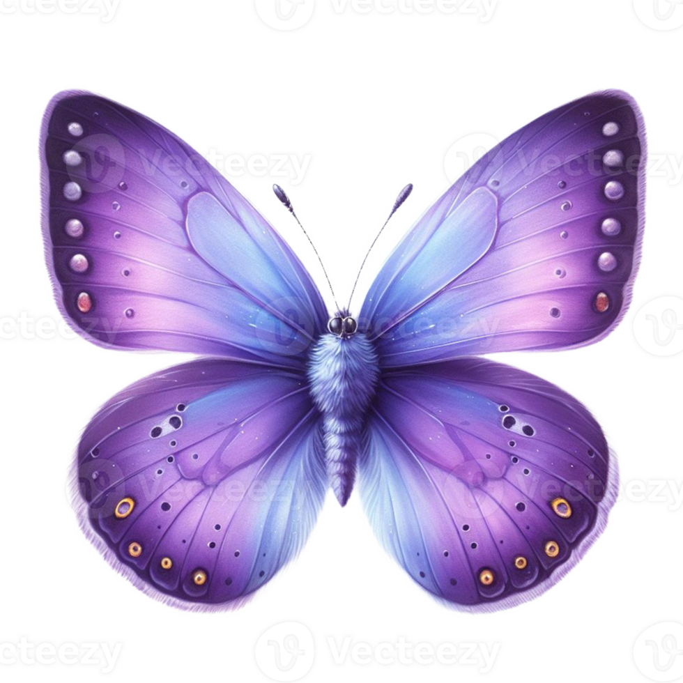 AI generated Purple Violet beautiful butterfly drawing watercolor clip art illustration png