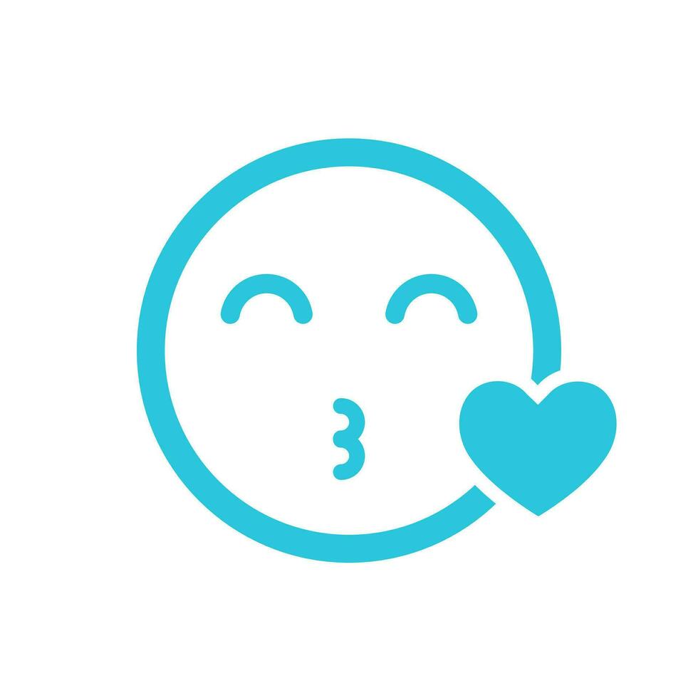 Emoji icon, kiss, from blue icon set. vector