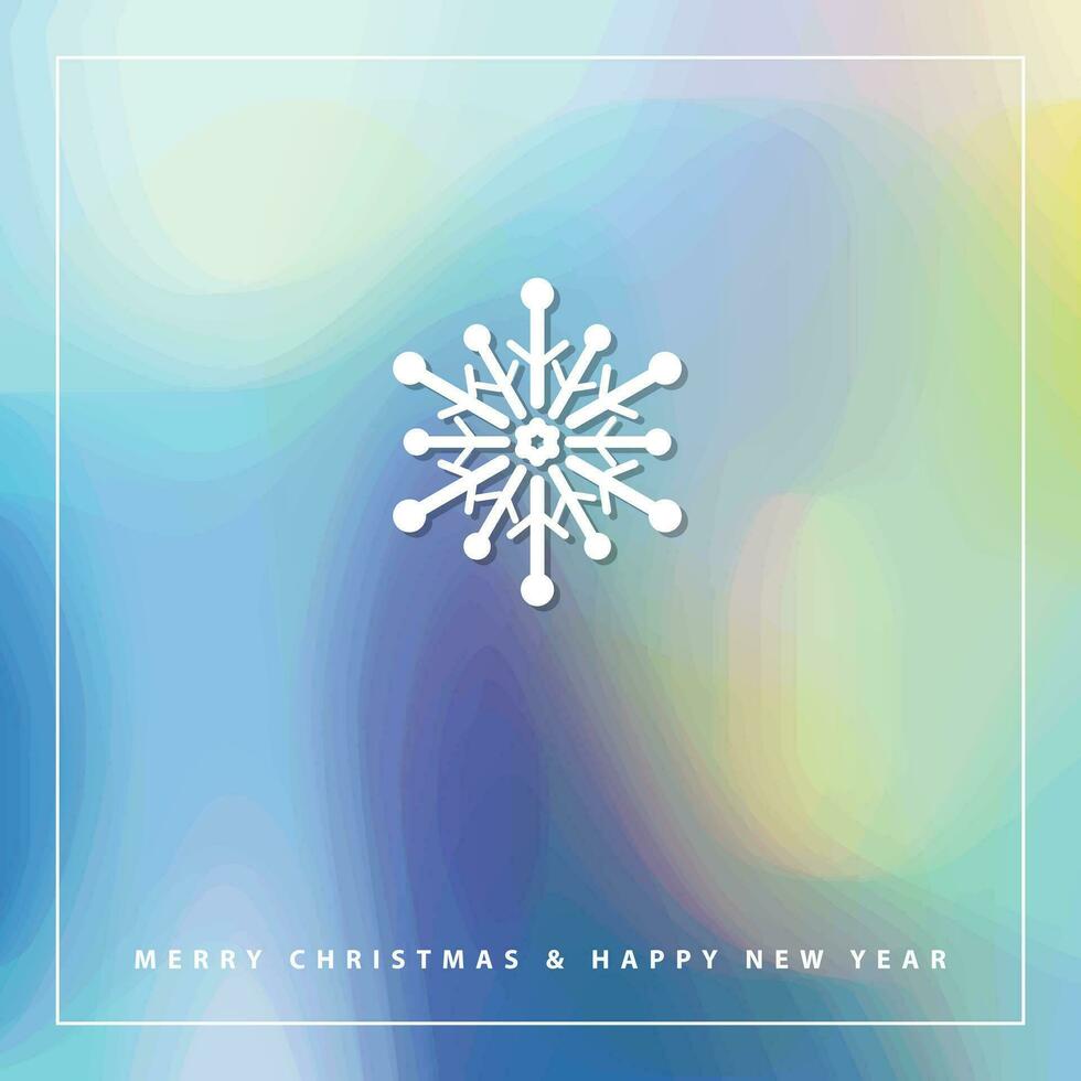 White Christmas snowflake greeting card. vector