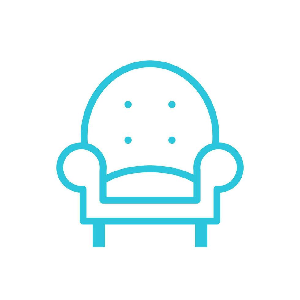 Relax armchair sofa couch icon. From blue icon set. vector