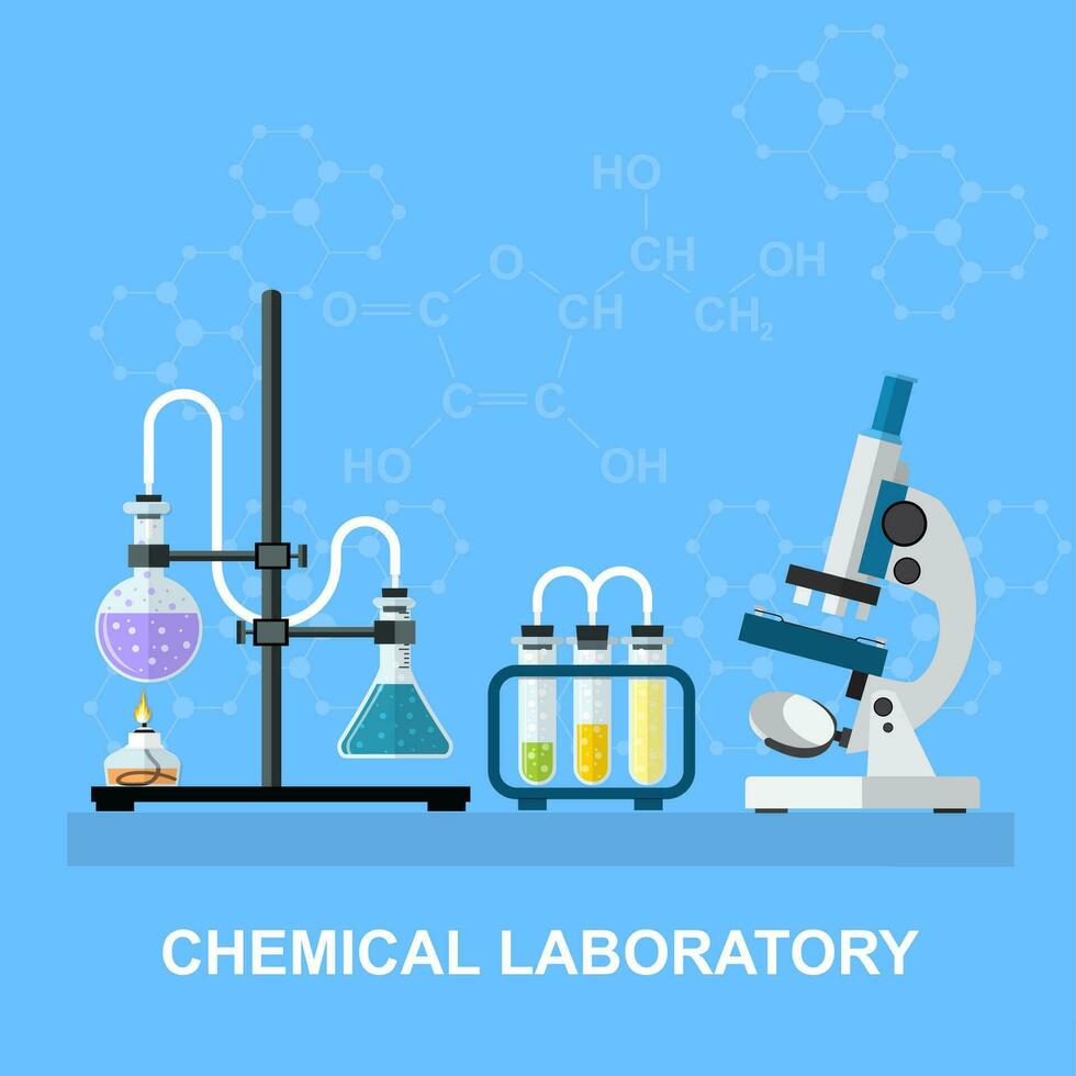 químico cristalería, laboratorio. vector