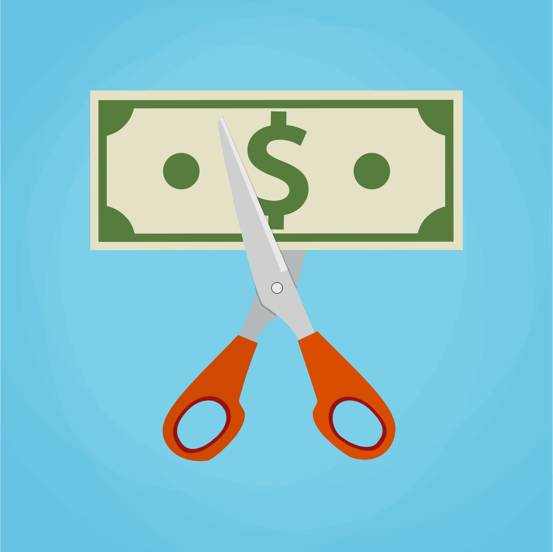 Scissors cutting money bill. 35999335 Vector Art at Vecteezy