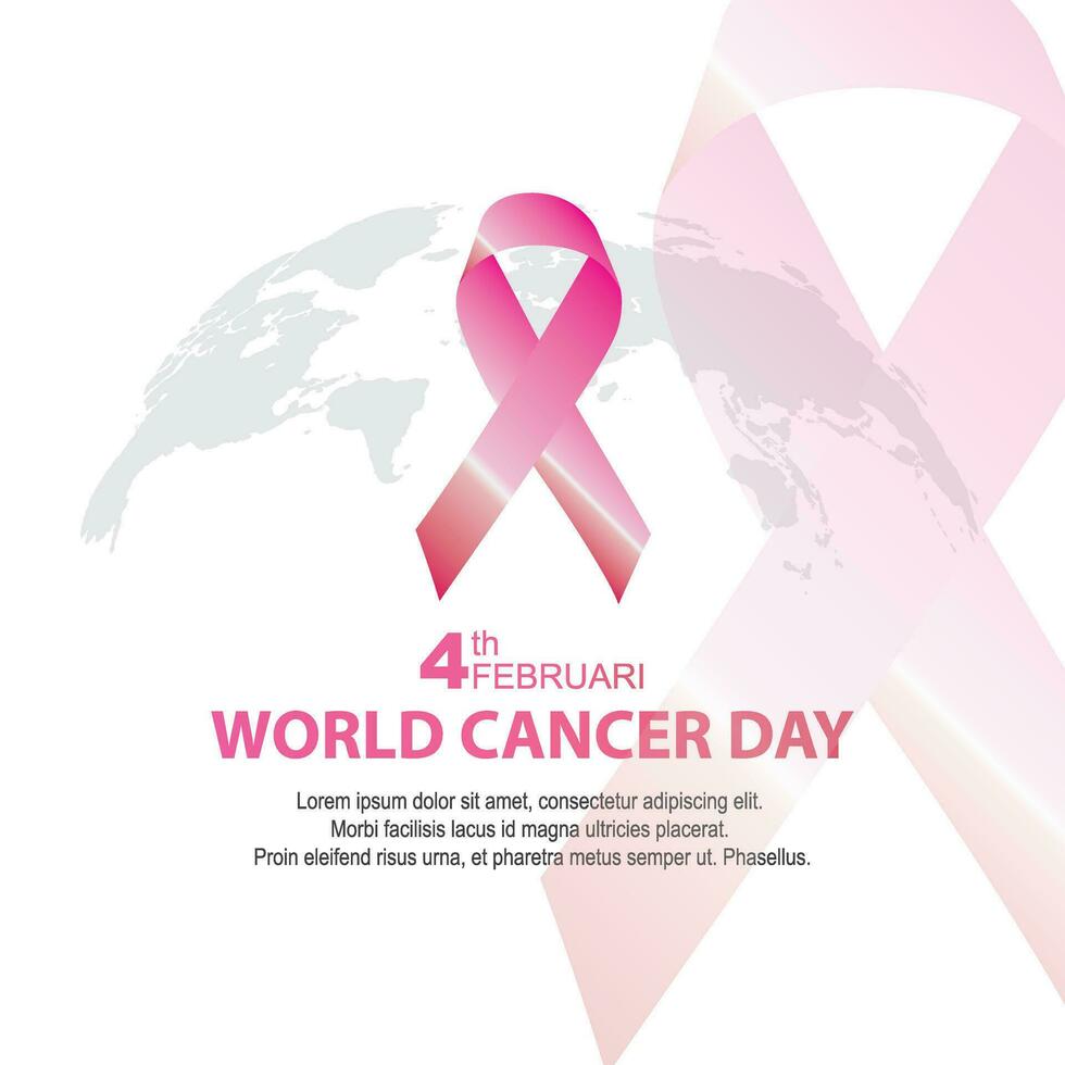 4th february world cancer day social media poster design template vector