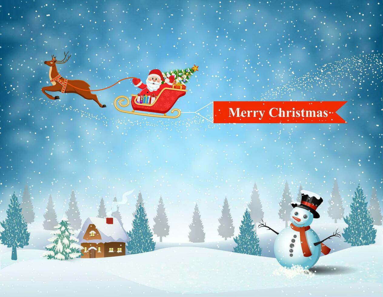 light plane with Santa claus vector