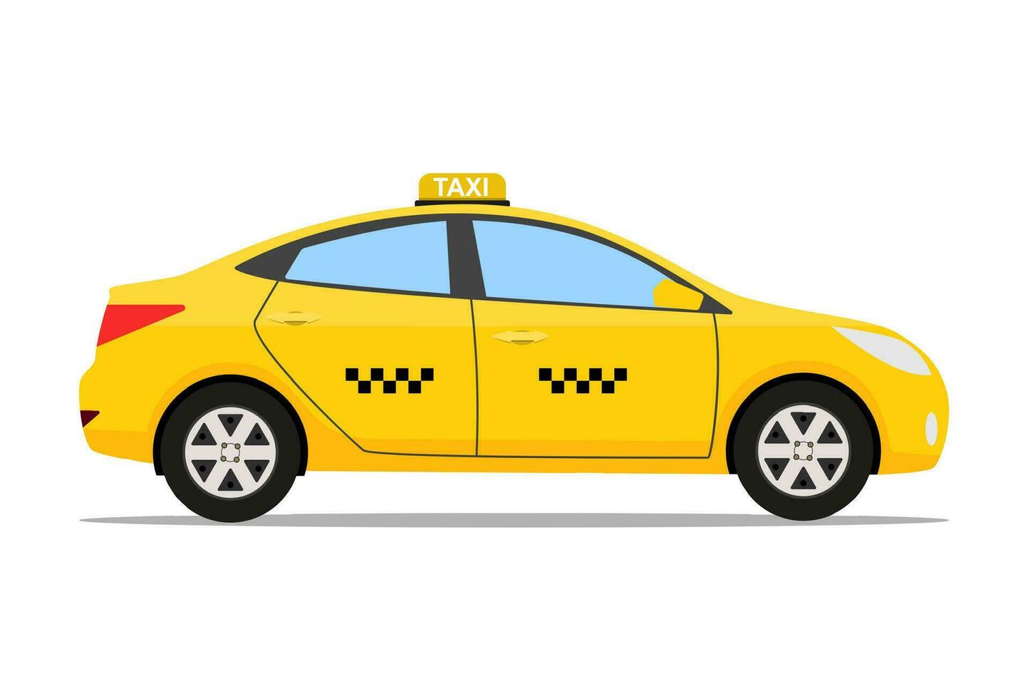 Yellow taxi car vector