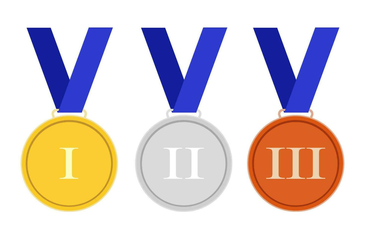 Gold, Silver, medal. vector