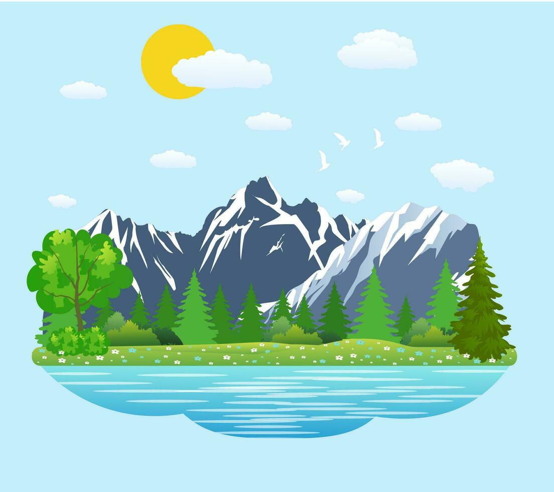 Natural landscape in the flat style. vector