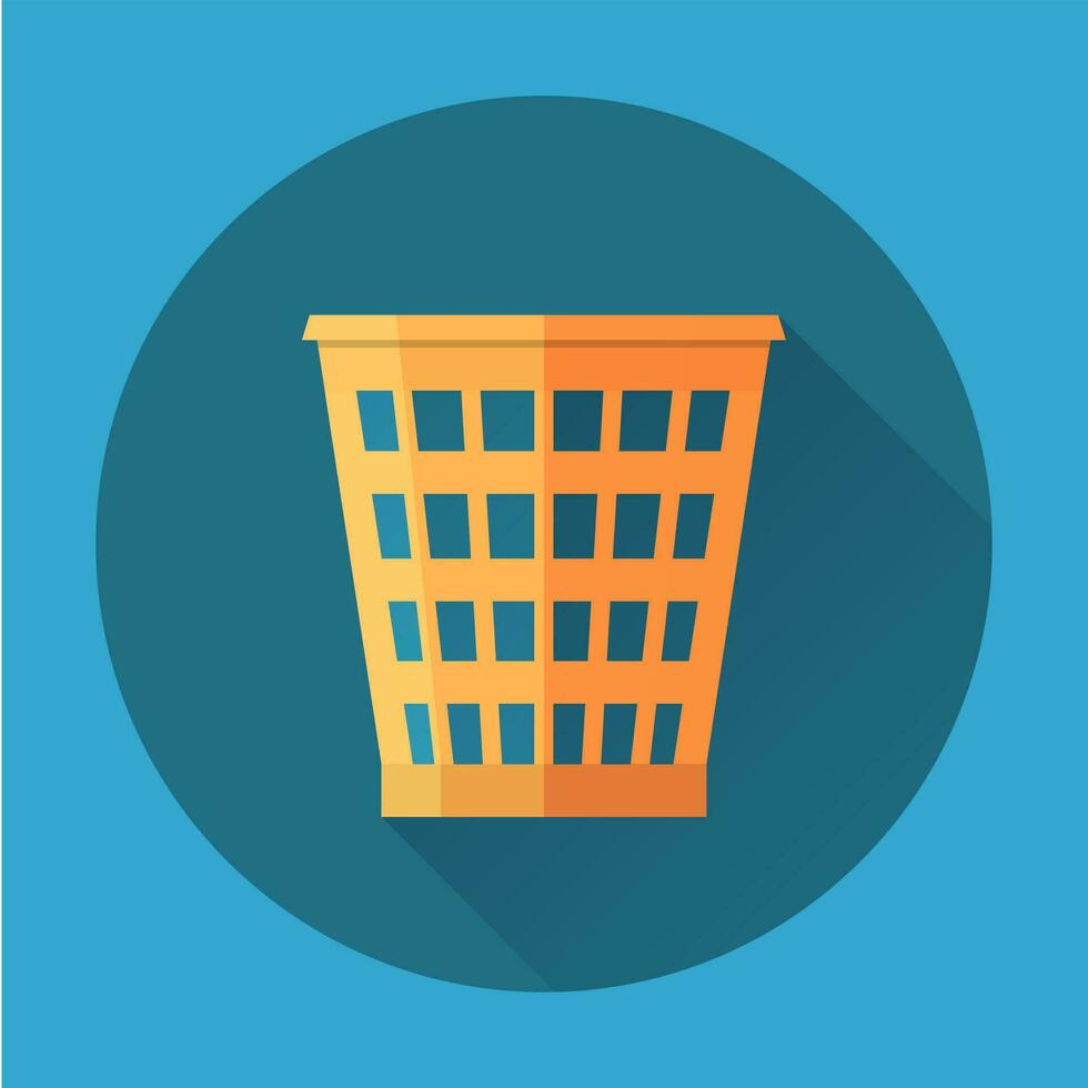 Trash Recycle Bin Garbage Flat icon . Vector illustration