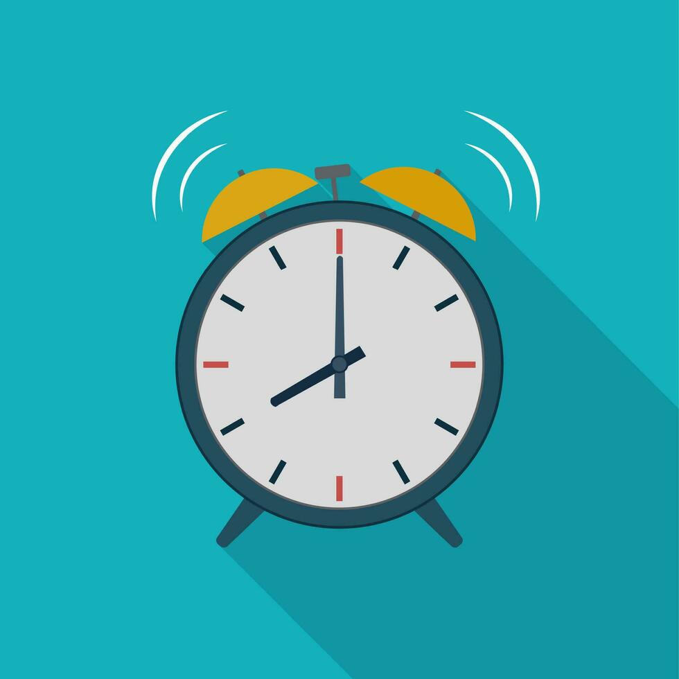 picture of red alarm clock, vector