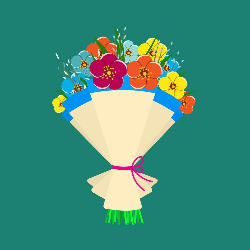 Cute bouquet of flowers. vector