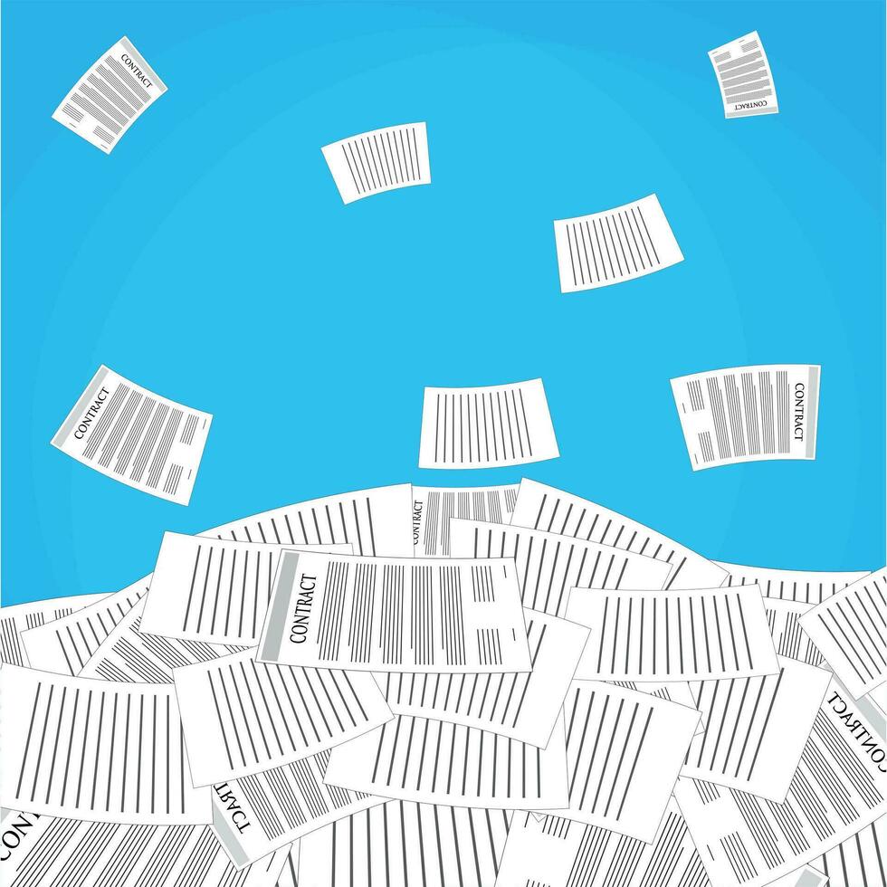 pile of office papers vector