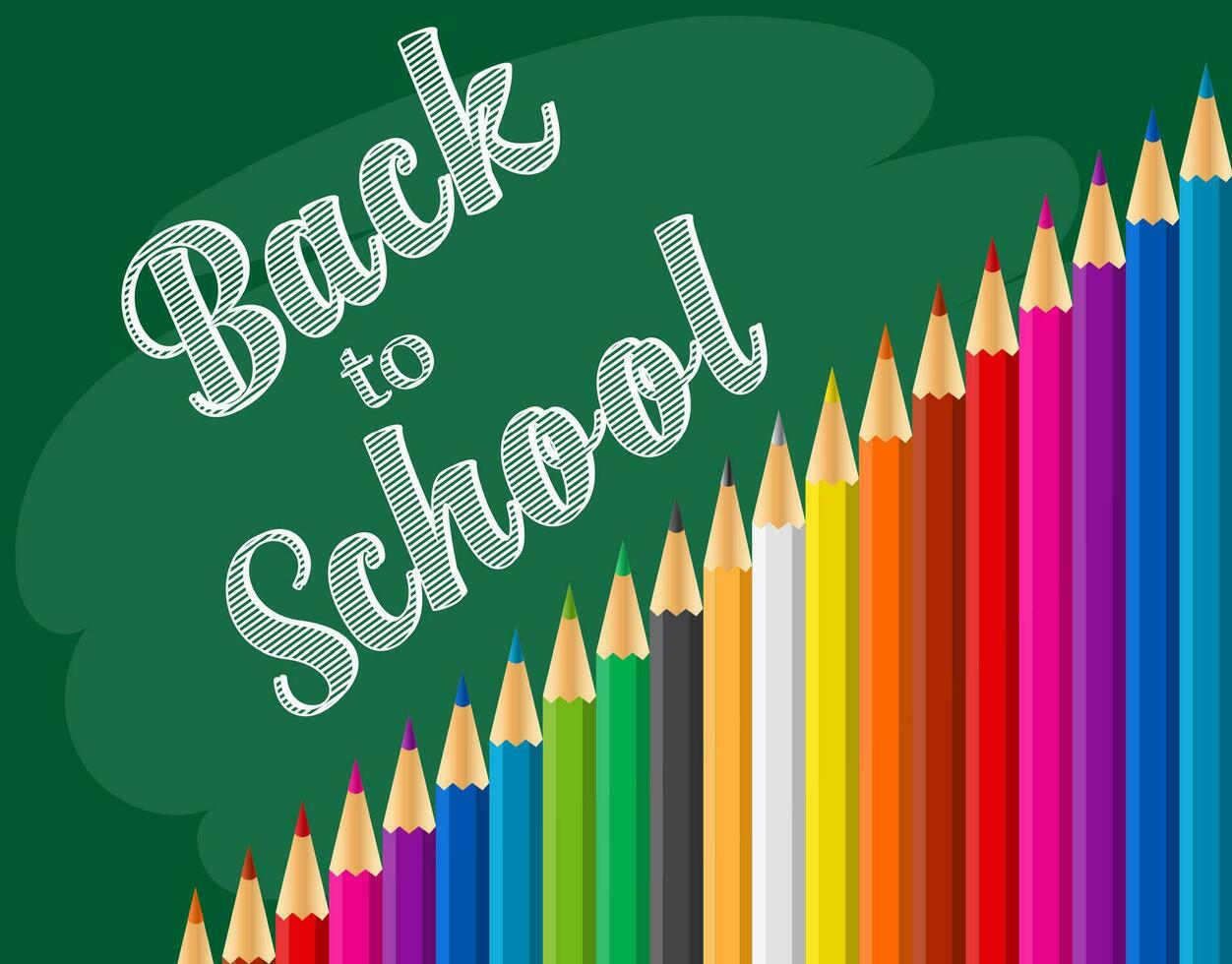 back to school background with Rainbow pencils vector