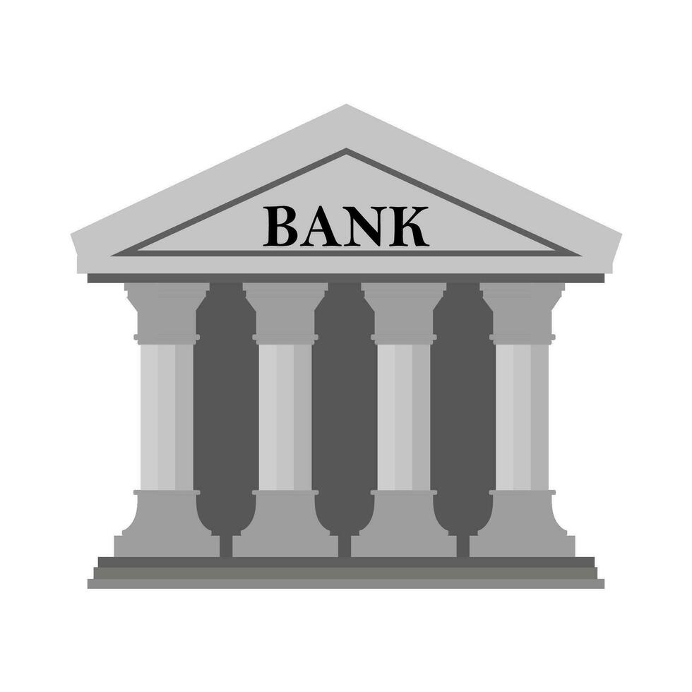 banco icono en blanco antecedentes. vector