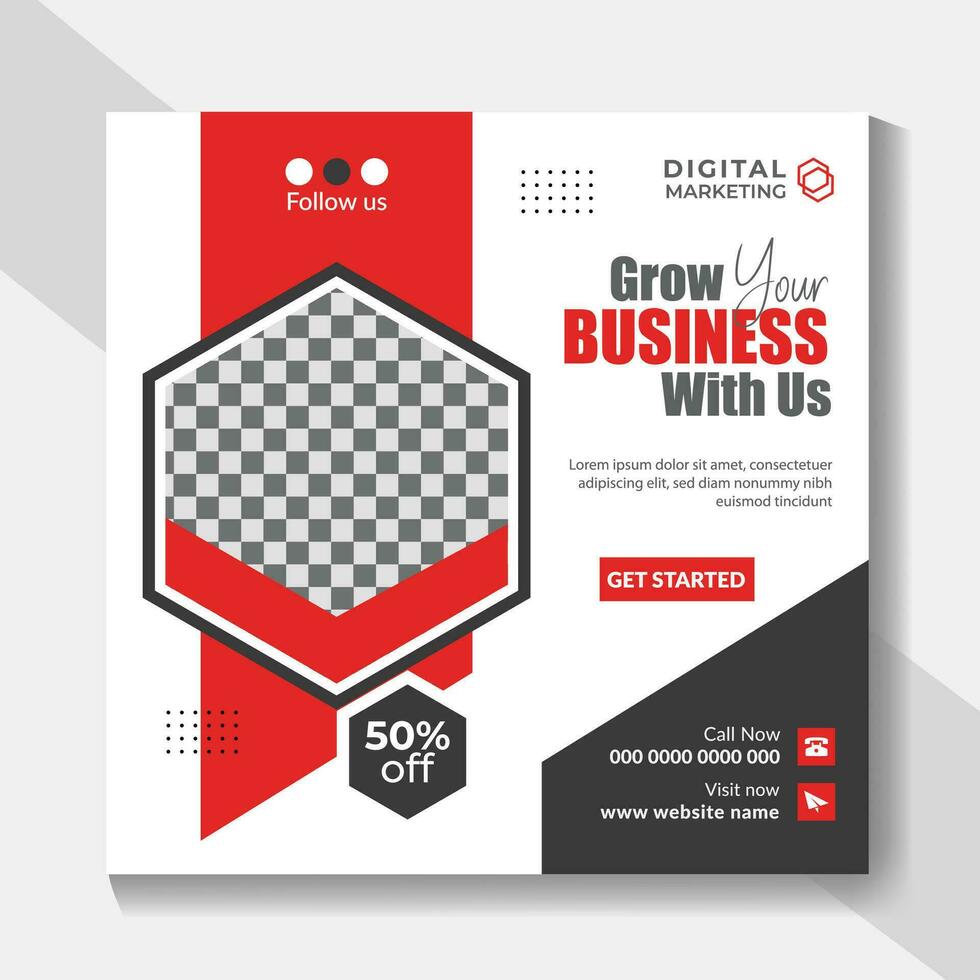 Digital business marketing agency social post, ad, banner template. vector