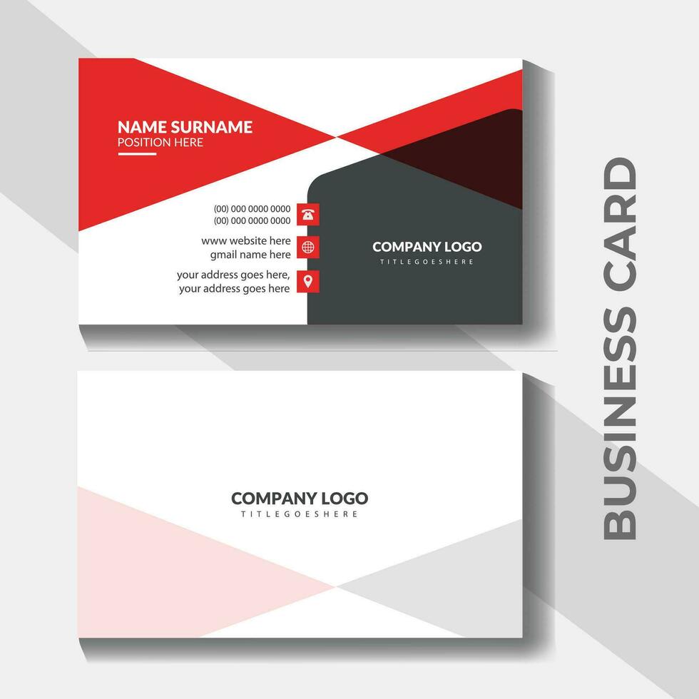 Clean professional neomorphic business card template and corporate card vector